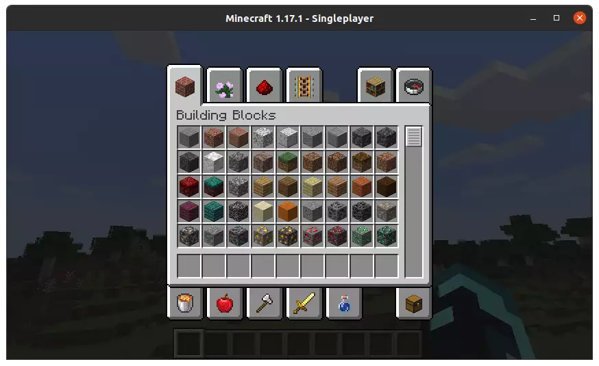 Image of the Minecraft creative menu